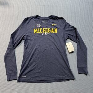 Nike Michigan Longsleeve Shirt Men Sz M Blue Brand New